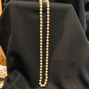 Monet Pearl Necklace with gold clasp. 24”